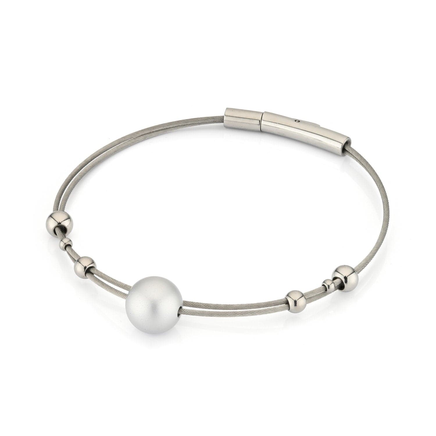 Armband bolletjes met zilverkleuren bol A274