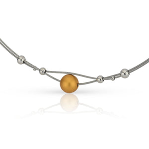 Collier kleine bolletjes en warme goudkleurkleur bol C274G