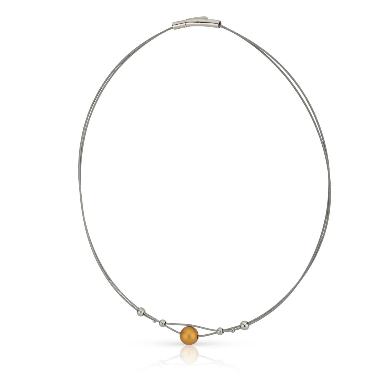 Collier kleine bolletjes en warme goudkleurkleur bol C274G