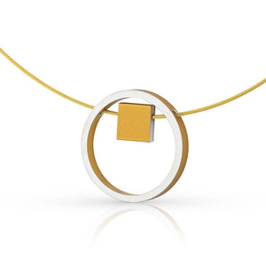 Ketting EVY Goudkleur Ring met vierkantje | C277G