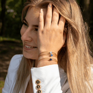 Thinking of You edelsteen armband Aquamarijn goudkleur