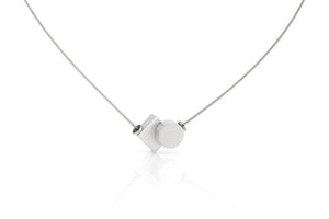 Collier Rondje en vierkantje C204 - 43cm