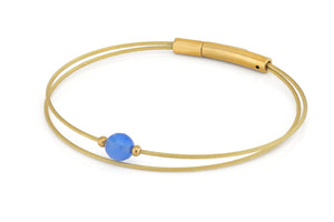 Thinking of You edelsteen armband blauwe Agaat goudkleur