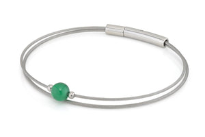 Thinking of You edelsteen armband Groen Agaat zilverkleur