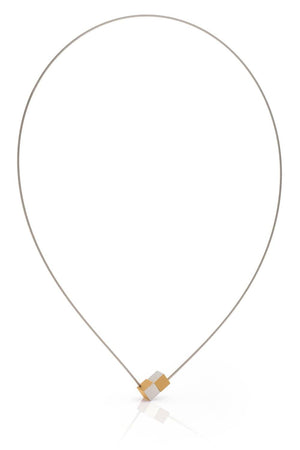 Collier Twee kubusjes C205G goud|geel