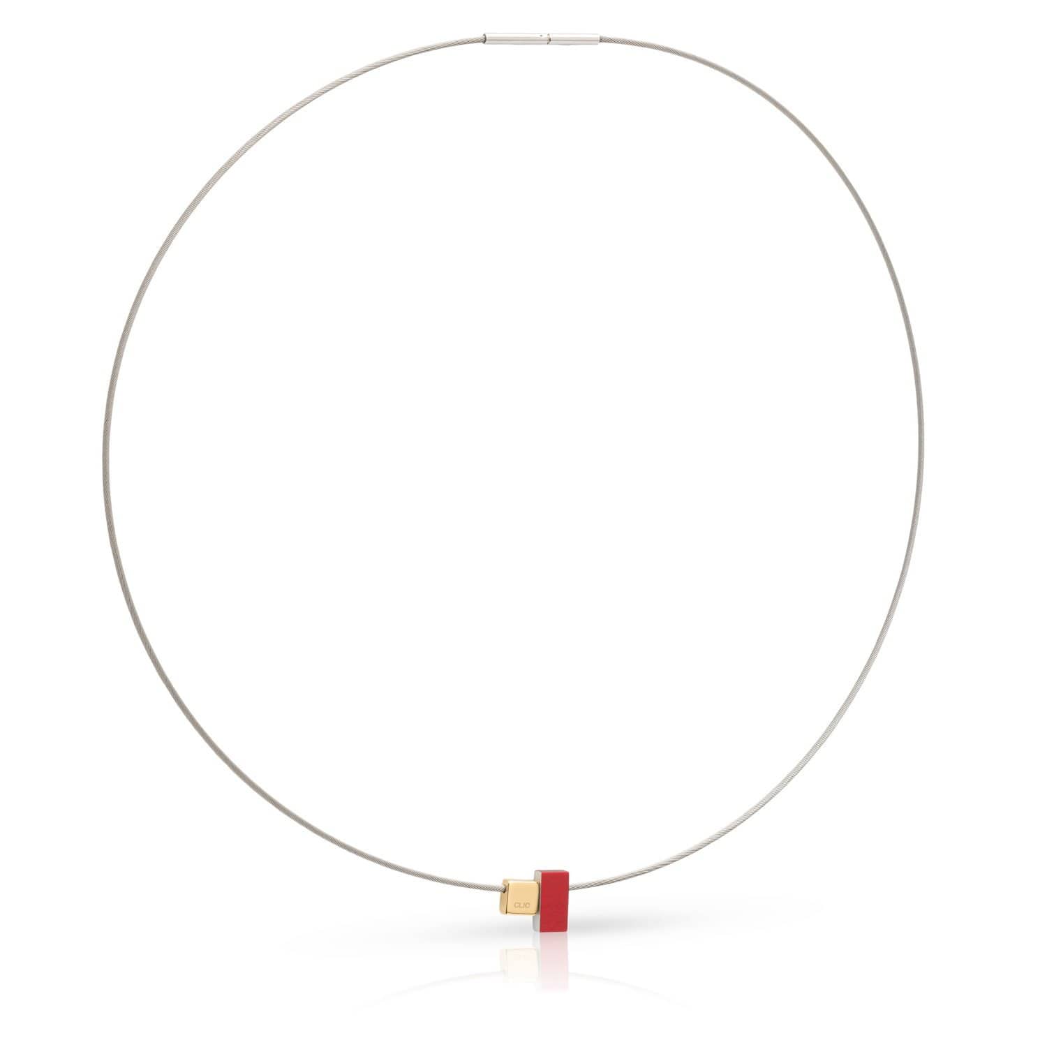 Collier van gekleurde rechthoekjes Rood C235R