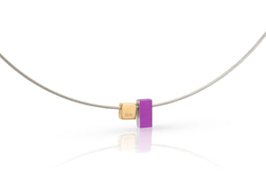 Collier van gekleurde rechthoekjes Paars C235P