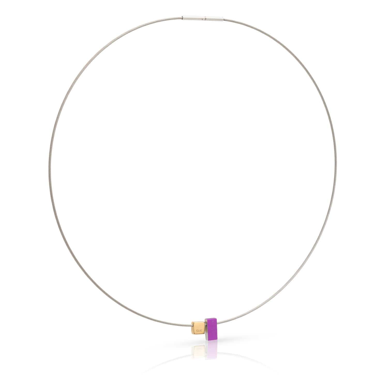 Collier van gekleurde rechthoekjes Paars C235P