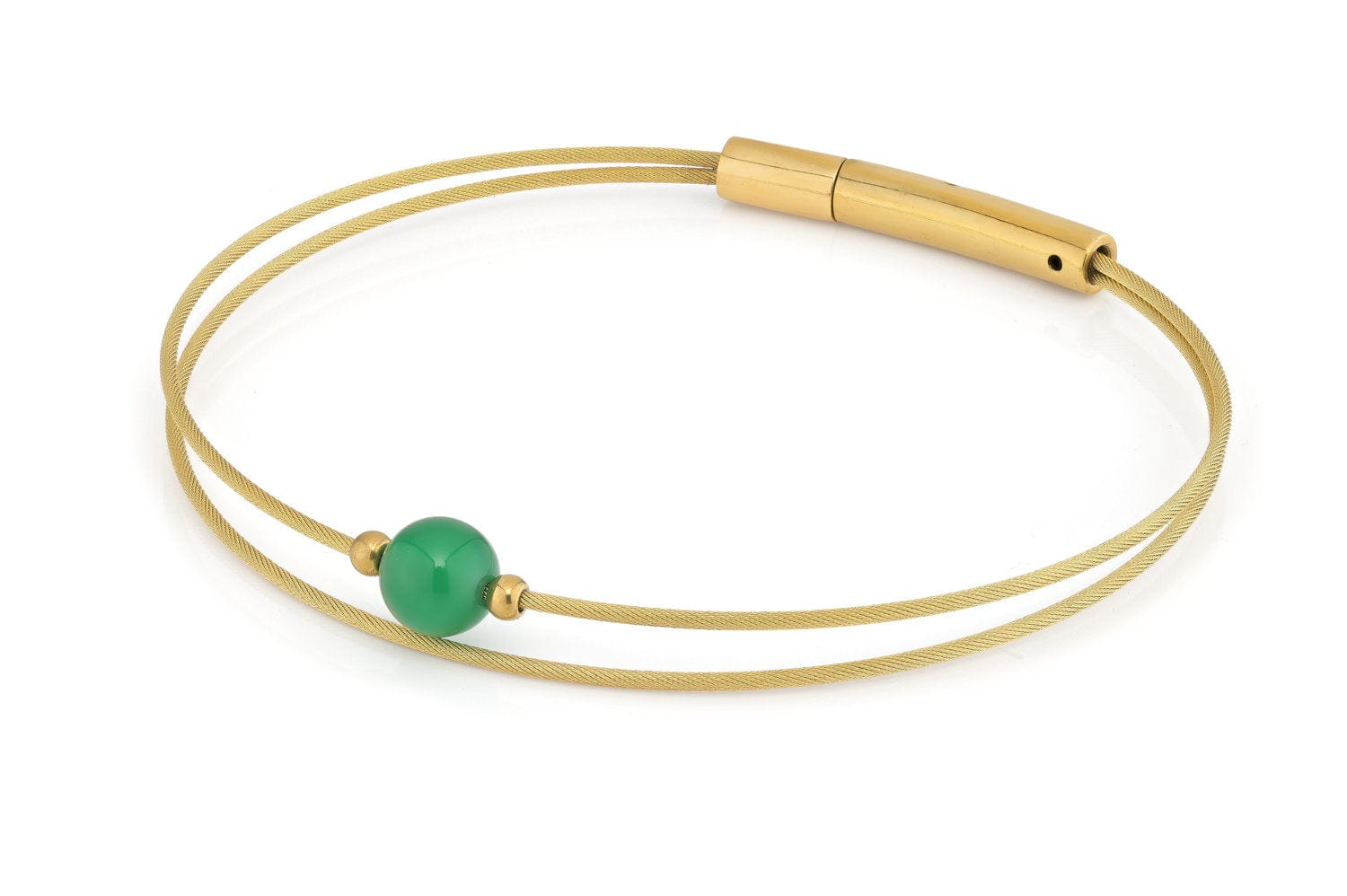 Thinking of You edelsteen armband Groen Agaat goudkleur
